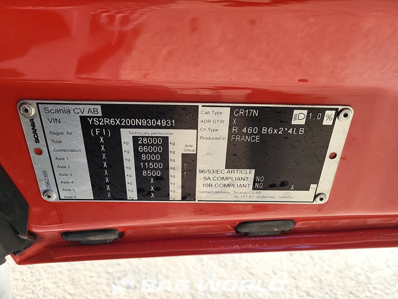 Other : Scania R460 Podwozia ciężarowe