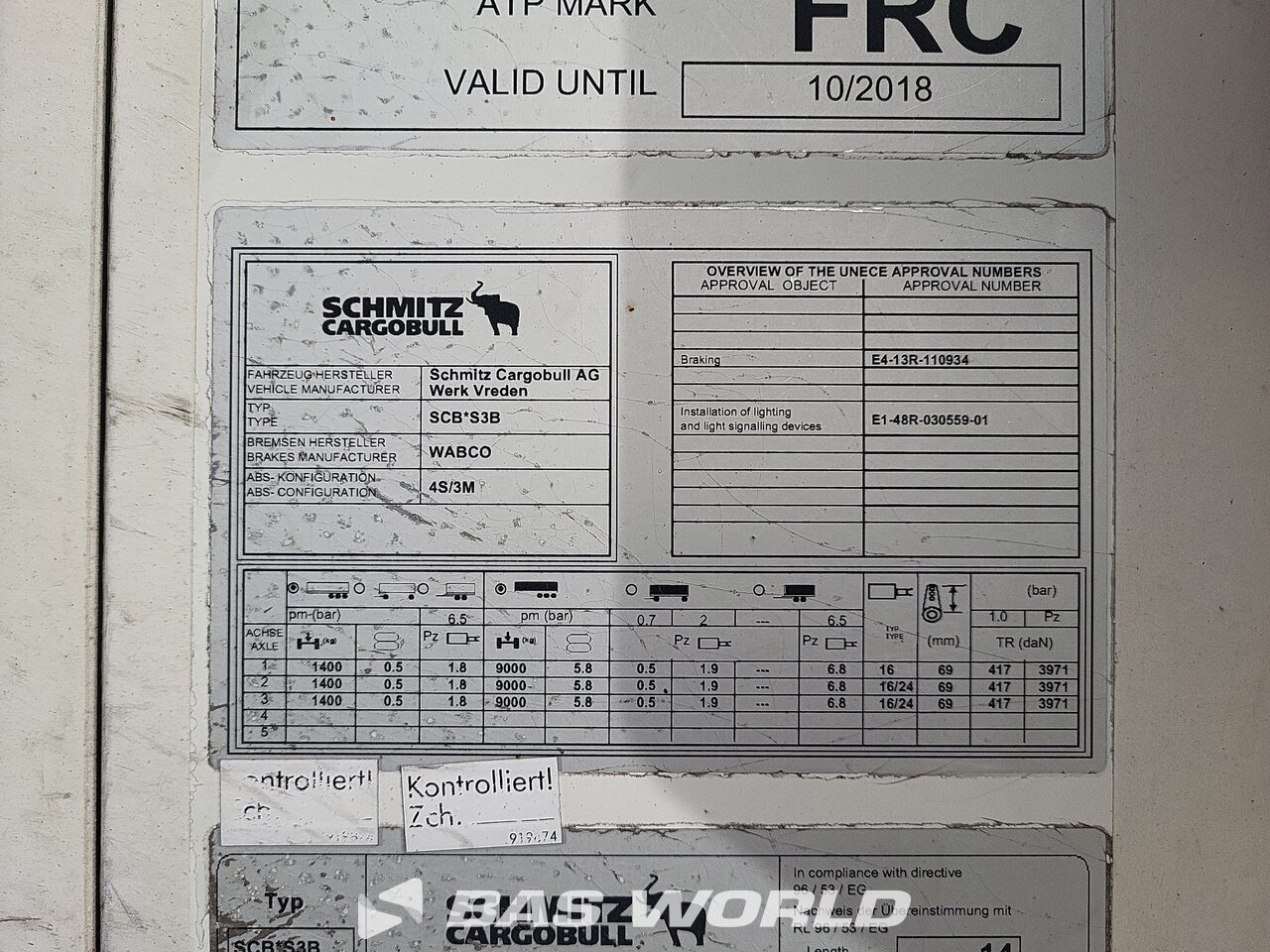 Other : Schmitz Semirremolque frigorífico