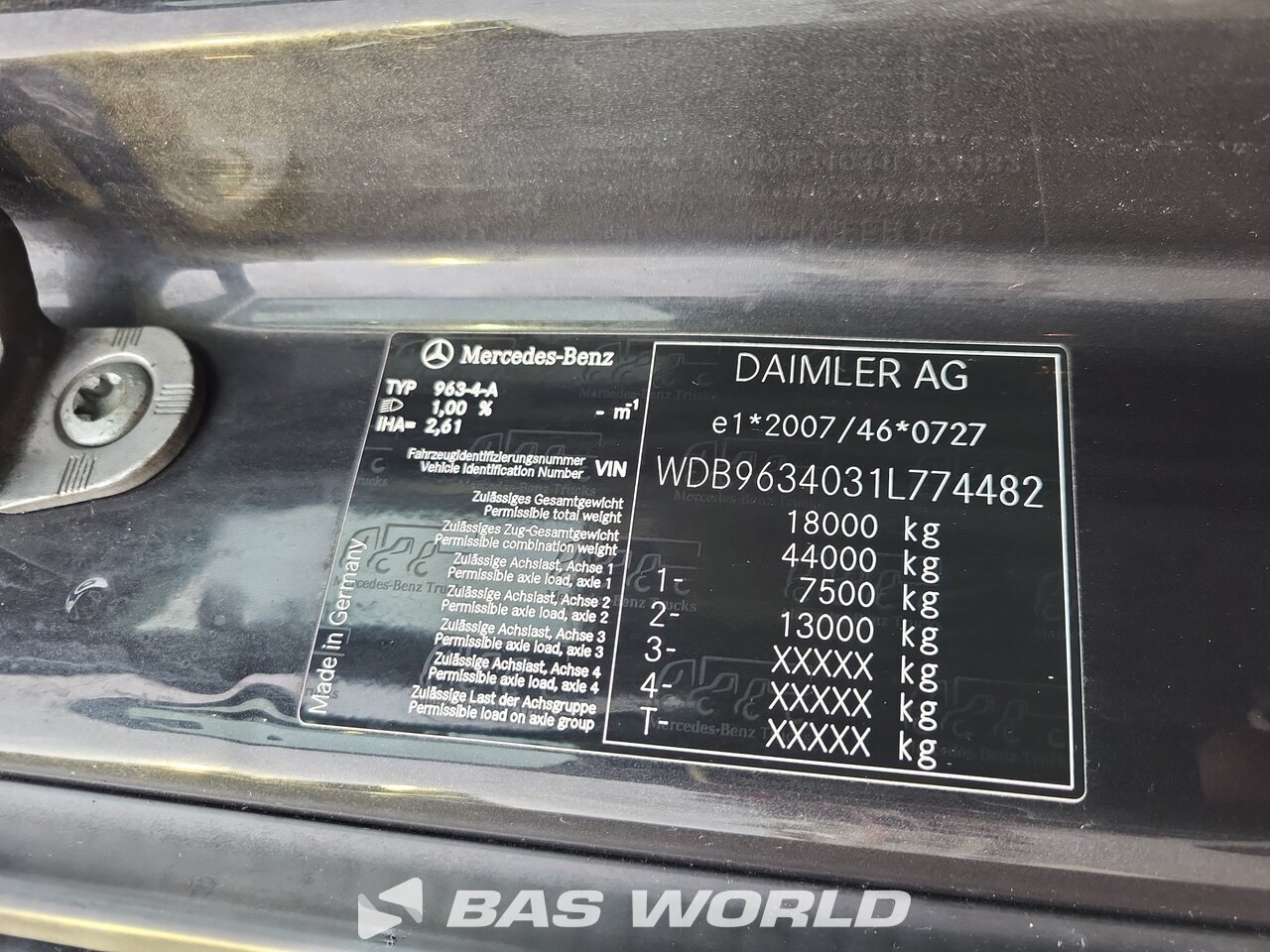 Other : Mercedes Actros 1848 Cap tractor