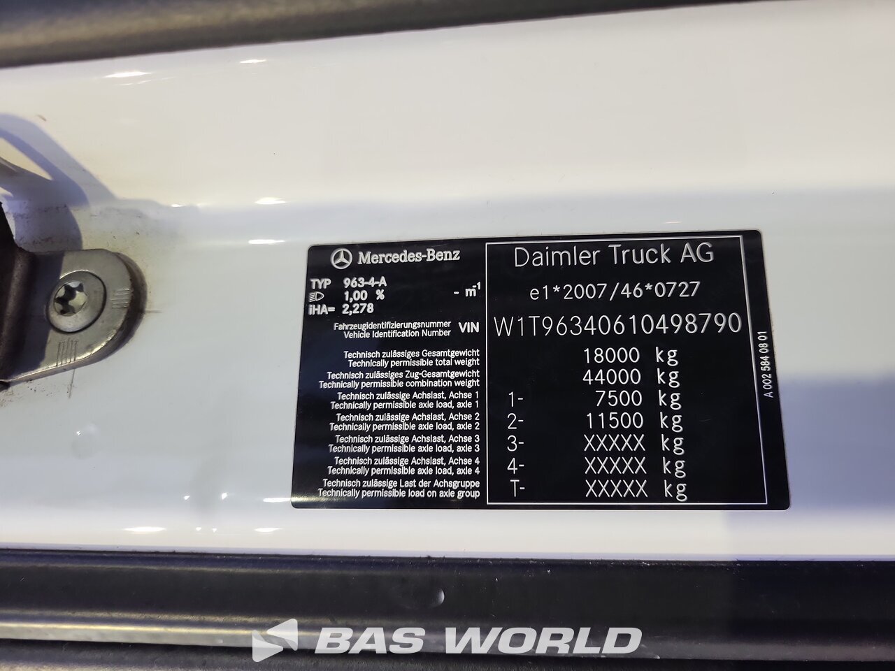 Other : Mercedes Actros 1845 Cap tractor