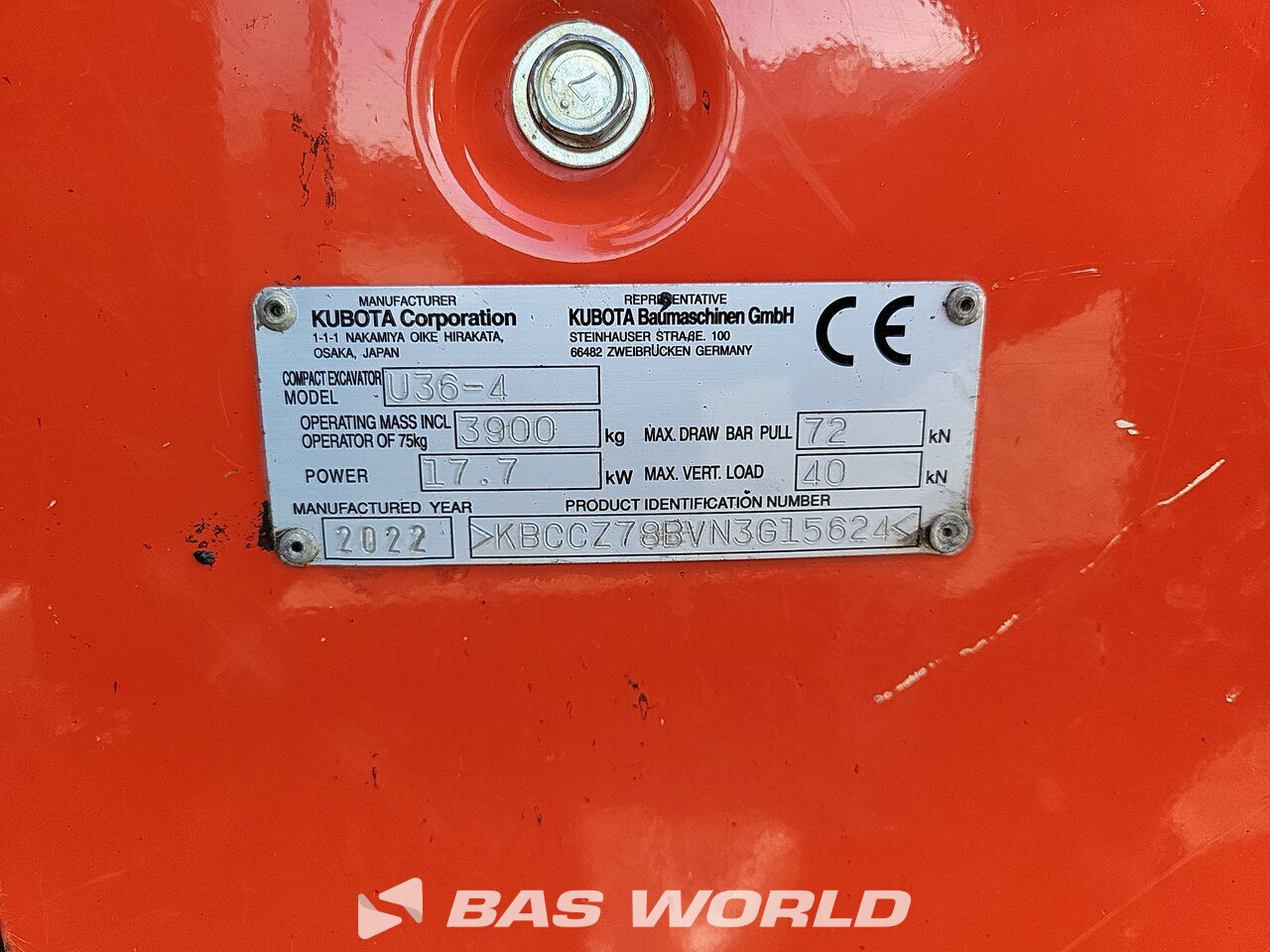Other : Kubota U36-4 Mini excavator <10t