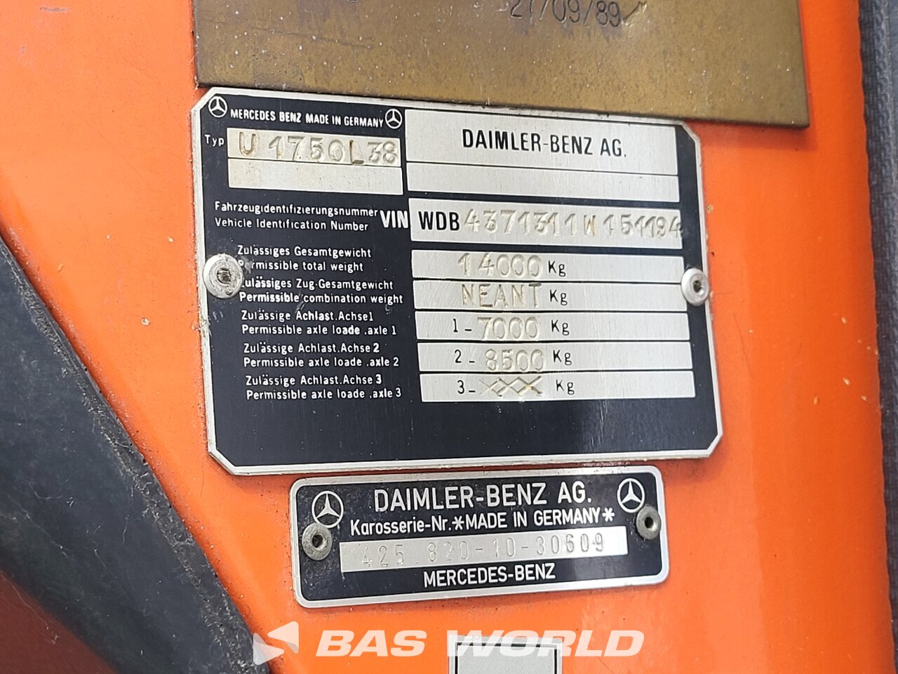 Other : Mercedes U 1750L38 Dropside camion
