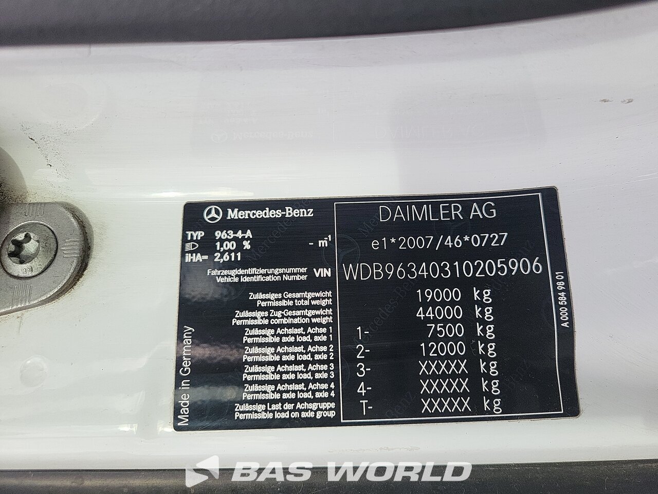 Other : Mercedes Actros 1843 Cap tractor