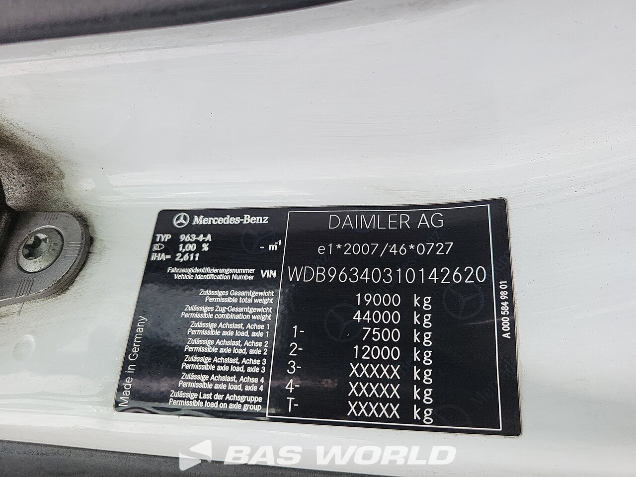 Other : Mercedes Actros 1843 Cap tractor