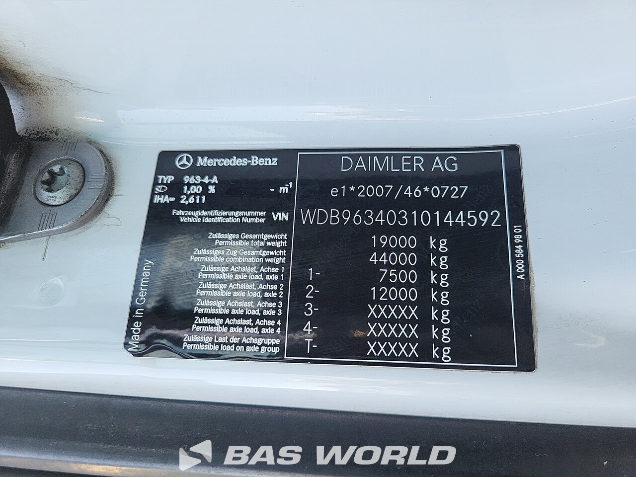 Other : Mercedes Actros 1843 Cap tractor