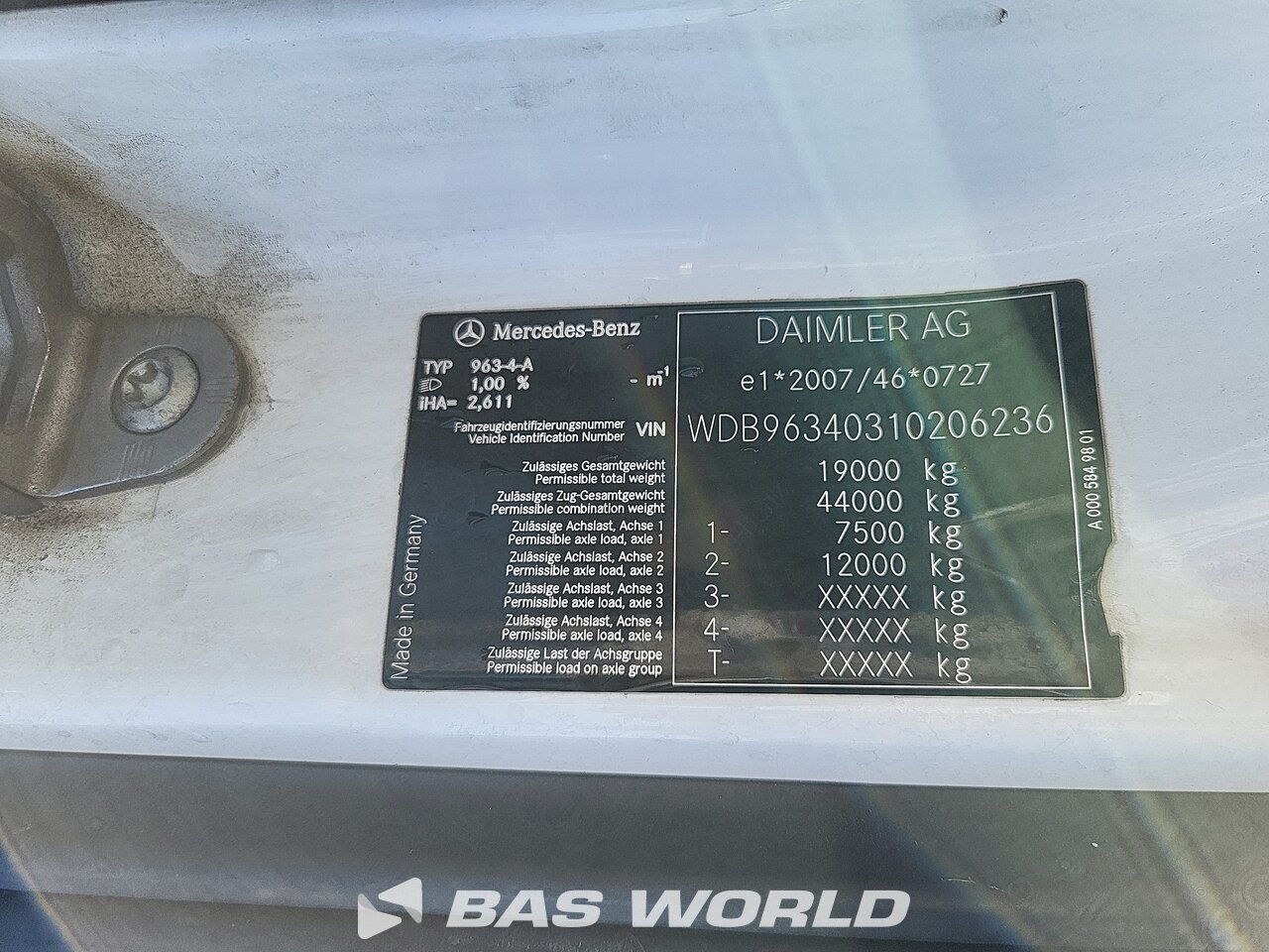 Other : Mercedes Actros 1843 Tractor