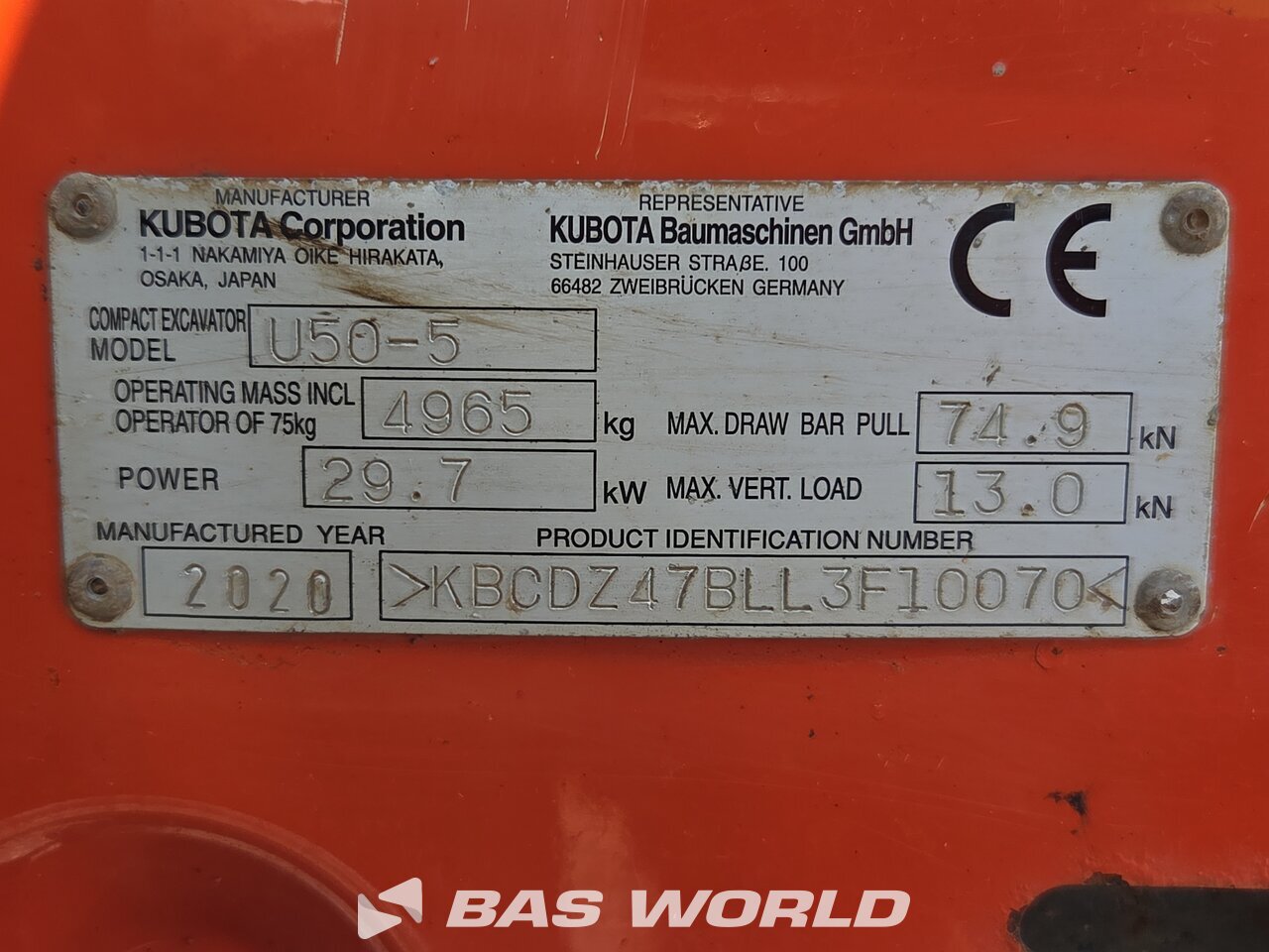 Other : Kubota U50-5 Mini bager <10t