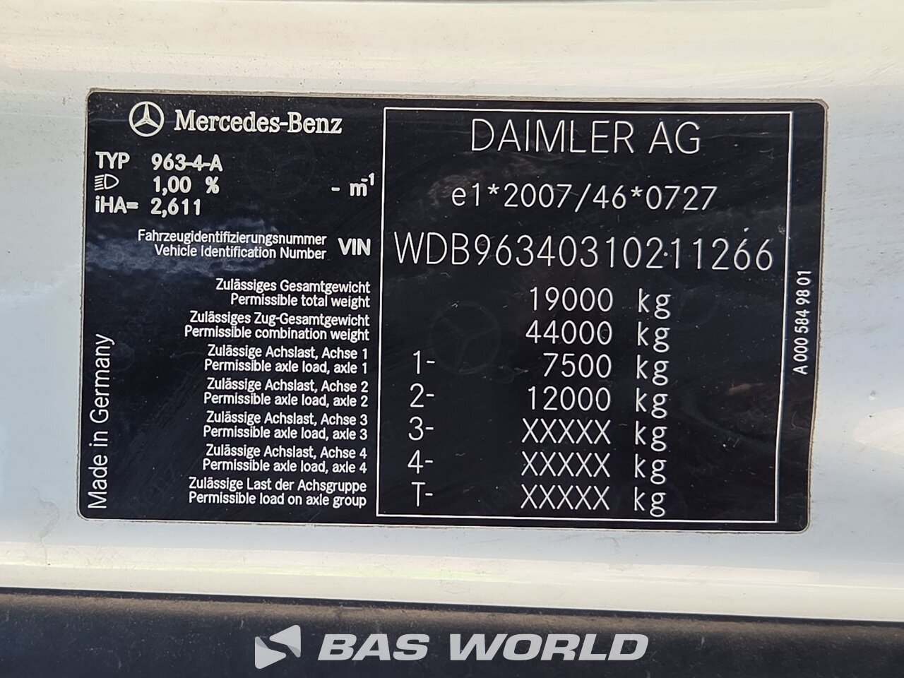 Other : Mercedes Actros 1843 Tracteur routier