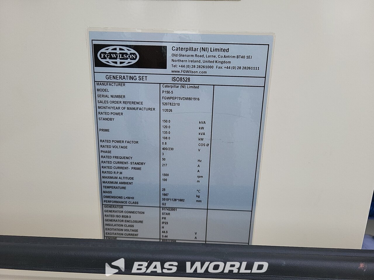Other : FG Wilson P150-5 Annen generator