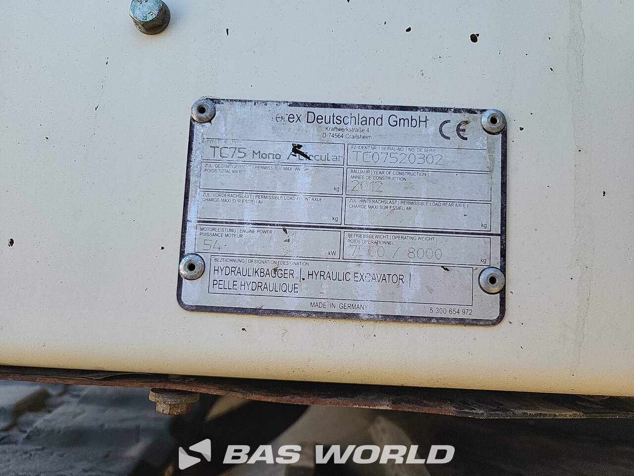 Other : Terex TC75 Mini bager <10t