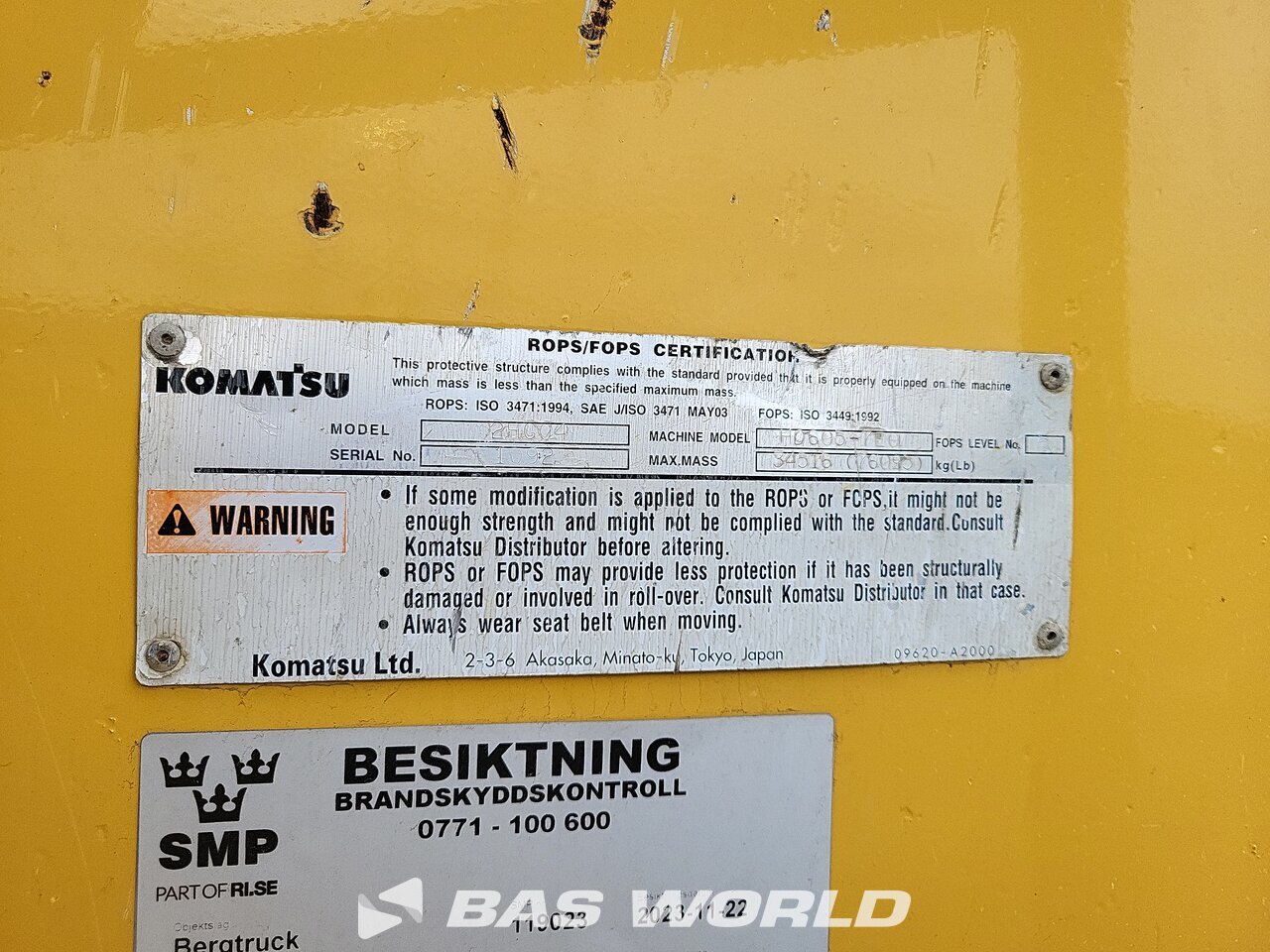 Other : Komatsu HD605 -7E0 Tombereau rigide