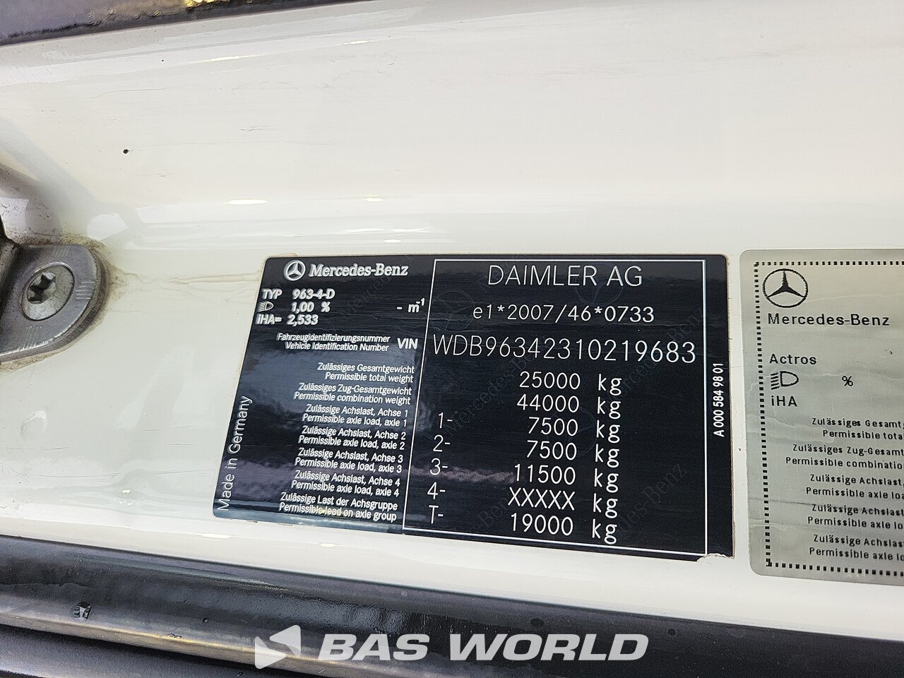 Other : Mercedes Actros 2542 Tractor